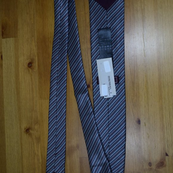 New BRIONI Blue Aqua Geometric Italy Woven Silk Neck Tie handmade in Italy $440 - Picture 11 of 13